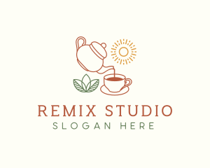 Teapot Tea Cup logo design