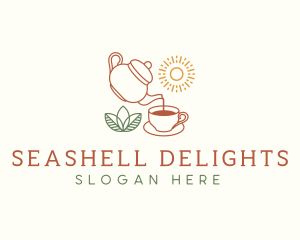 Teapot Tea Cup logo design