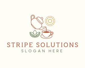 Teapot Tea Cup logo design