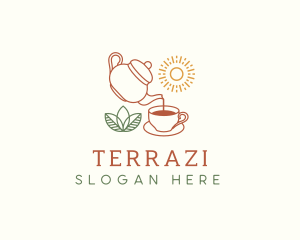 Teapot Tea Cup logo design