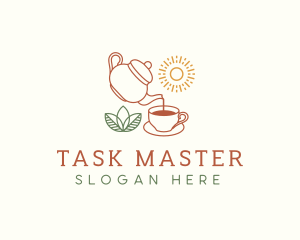 Teapot Tea Cup logo design