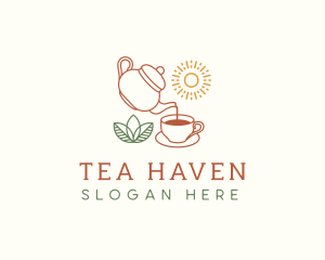 Teapot Tea Cup logo design