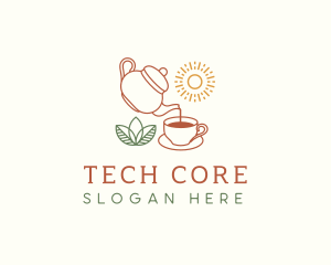 Teapot Tea Cup logo design