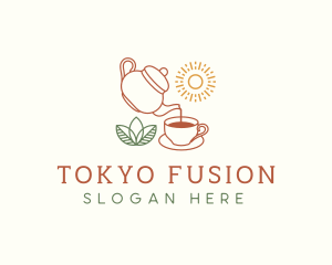 Teapot Tea Cup logo design