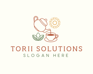 Teapot Tea Cup logo design