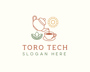 Teapot Tea Cup logo design