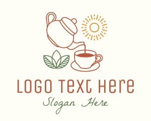 Cafeteria - Teapot Tea Cup logo design