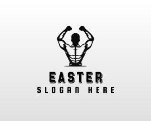 Crossfit - Muscular Man Bodybuilder logo design