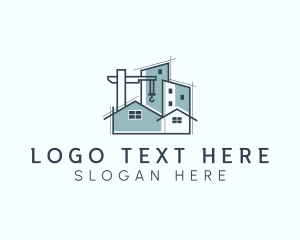 House Construction Crane Building Logo