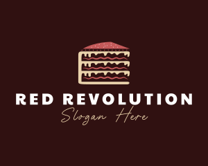 Baking Red Velvet Cake logo design