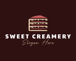 Baking Red Velvet Cake logo design