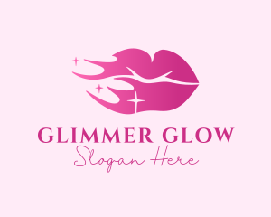 Shimmer - Pink Shiny Lips logo design