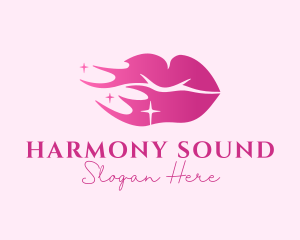 Sparkling - Pink Shiny Lips logo design
