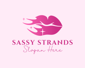 Pink Shiny Lips logo design