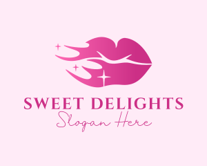 Pink Shiny Lips logo design