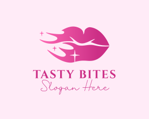 Beautician - Pink Shiny Lips logo design