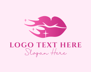 Lips - Pink Shiny Lips logo design