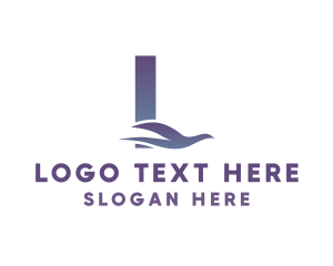Gradient Dove Letter L Logo