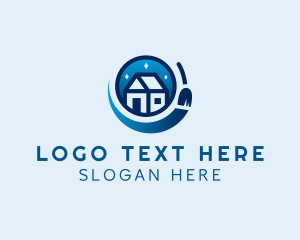 Mop - House Broom Sweeping logo design