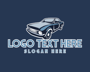 Racing - Blue Vintage Automobile Car logo design