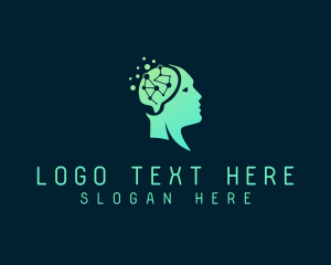 Cyber Tech Ai Brain logo design