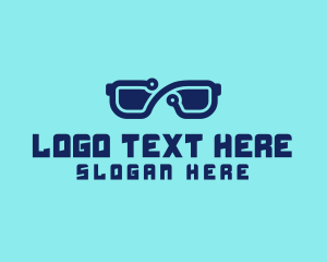 High Technology - Digital 3D Eyeglasses logo design