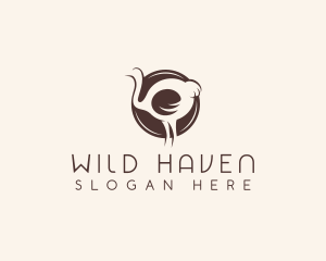 Wild Ostrich Bird logo design