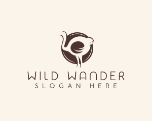 Wild Ostrich Bird logo design