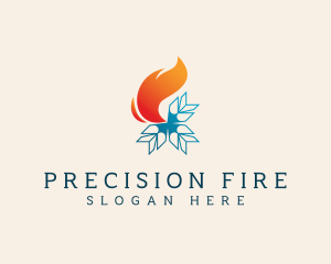 Fire Snowflake Ventilation logo design