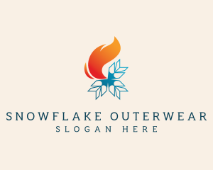 Fire Snowflake Ventilation logo design