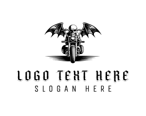 Racing - Motorbike Skull Rider logo design