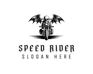 Motorbike Skull Rider logo design