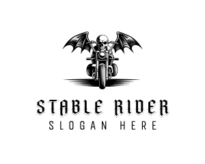 Motorbike Skull Rider logo design