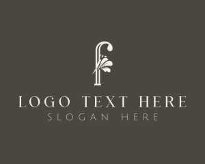 Wellness - Elegant Floral Boutique Letter F logo design