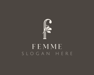 Elegant Floral Boutique Letter F logo design