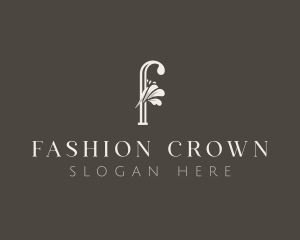 Elegant Floral Boutique Letter F logo design