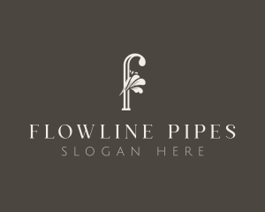 Elegant Floral Boutique Letter F logo design