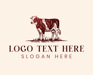Bovine - Agricultural Cow Farm logo design