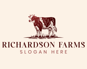 Agricultural Cow Farm logo design