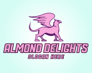 Pink Griffin Mascot Logo