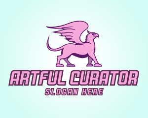 Pink Griffin Mascot Logo