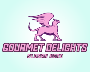 Pink Griffin Mascot Logo