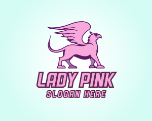 Pink Griffin Mascot logo design