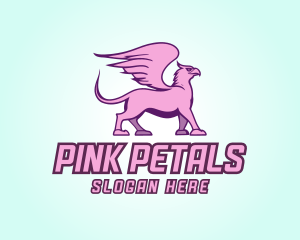 Pink Griffin Mascot logo design