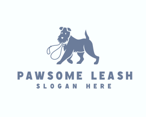 Schnauzer Dog Leash logo design