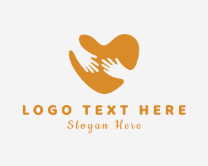 Helping - Helping Heart Hand logo design
