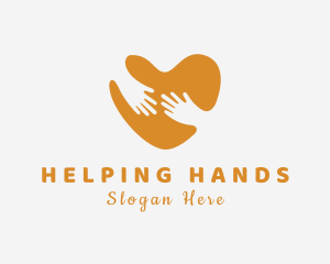 Aid - Helping Heart Hand logo design