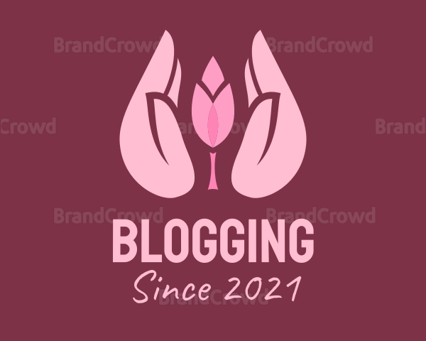 Pink Hand Tulip Logo