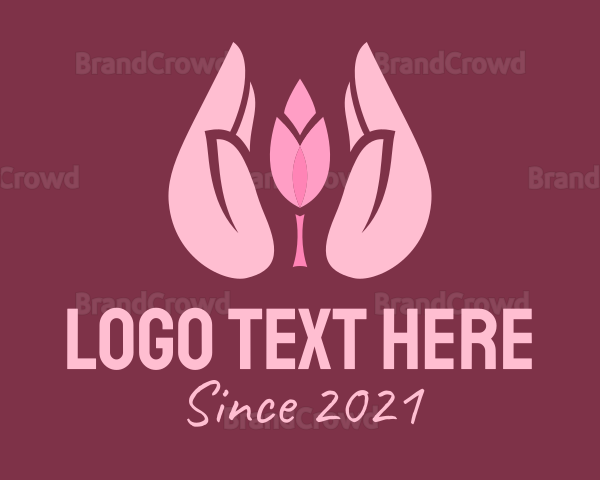 Pink Hand Tulip Logo