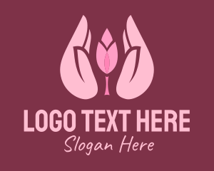 Pink Hand Tulip  Logo